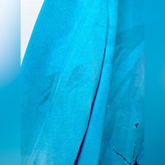 Chico's Suede Jacket Blue Southwestern Ornate Butterfly XL / Chico's size 3 - Picture 7 of 7